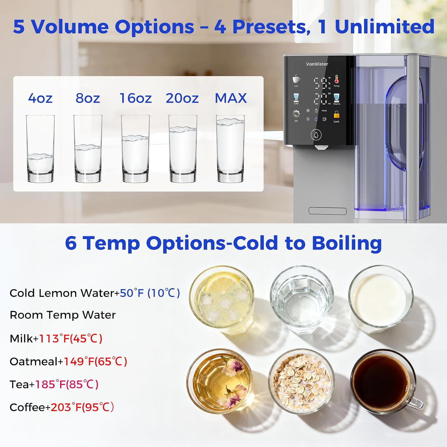 Countertop Reverse Osmosis Water Filter, Hot and Cold RO System with 2 Filters for Up to 4 Years of Life, 3s Instant Hot, 7-Stage RO Filtration, NSF/ANSI372/42/58 - C5 Bundle