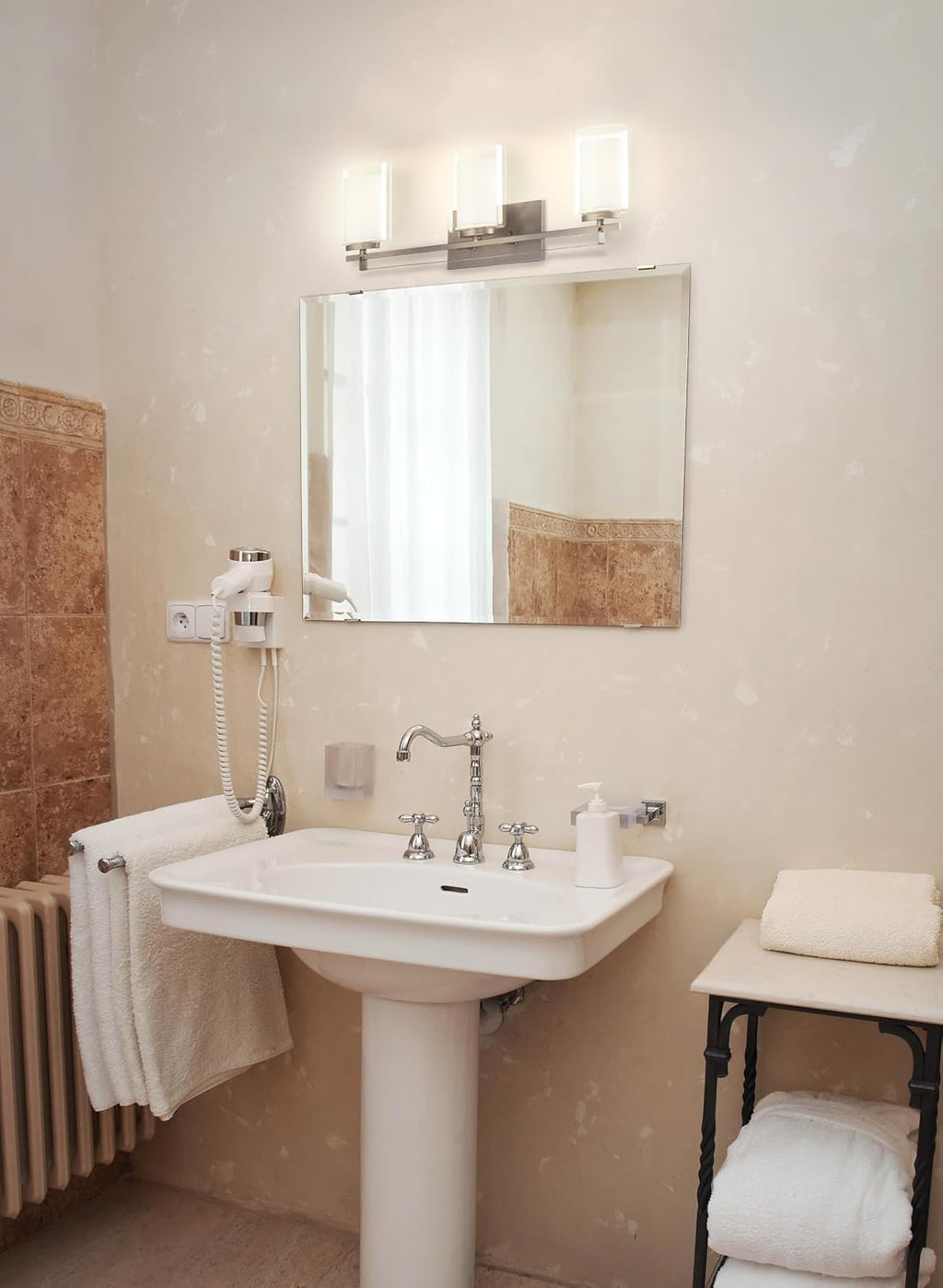 Minka Lavery 6103-172 Parsons Studio Vanity Bath Light, 3-Light, 300 Total Watts, 24-in H x 8.75-in W, Smoked Iron