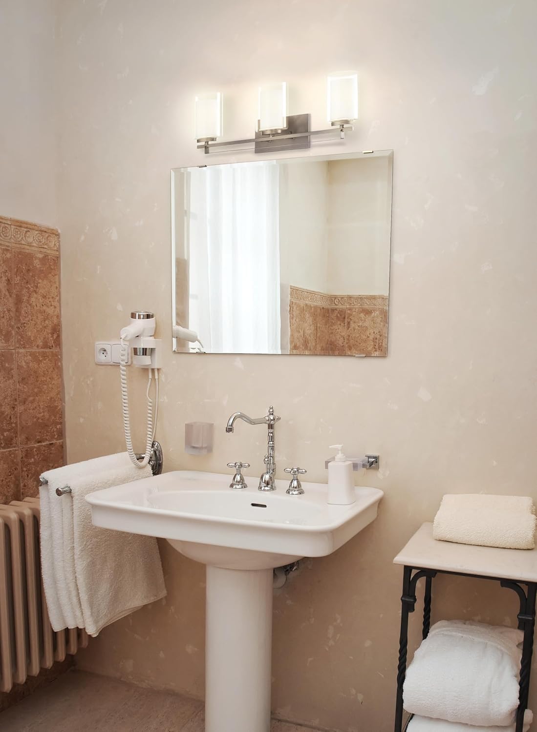 Minka Lavery 6103-172 Parsons Studio Vanity Bath Light, 3-Light, 300 Total Watts, 24-in H x 8.75-in W, Smoked Iron