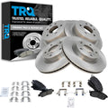 TRQ Front and Rear Brake Pad and Rotor Set Ceramic Vented Solid Rotors Compatible with 2003-2005 Infiniti G35 2003-2005 Nissan 350Z