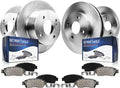 Detroit Axle - Brake Kit for 12-17 Kia Rio, 11.02' inch Front and 10.32' inch Rear Disc Brake Rotors Ceramic Brakes Pads with Hardware 2012 2013 2014 2015 2016 2017 Replacement