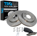 TRQ Front Brake Pad and Rotor Set Ceramic Vented Rotors Compatible with 2005-2006 Infiniti QX56 2005-2006 Nissan Armada 2005-2007 Titan