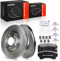 A-Premium 11.77 inch(299 mm) Front Vented Disc Brake Rotors + Ceramic Pads Kit Compatible with Select Ford, Lincoln, Mazda and Mercury Models - Fusion 2006-2012, MKZ, Zephyr, 6, Milan, 6-PC Set