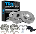 TRQ Front Brake Pad and Rotor Set Ceramic Vented Rotors Calipers Compatible with 2007-2008 Nissan Sentra