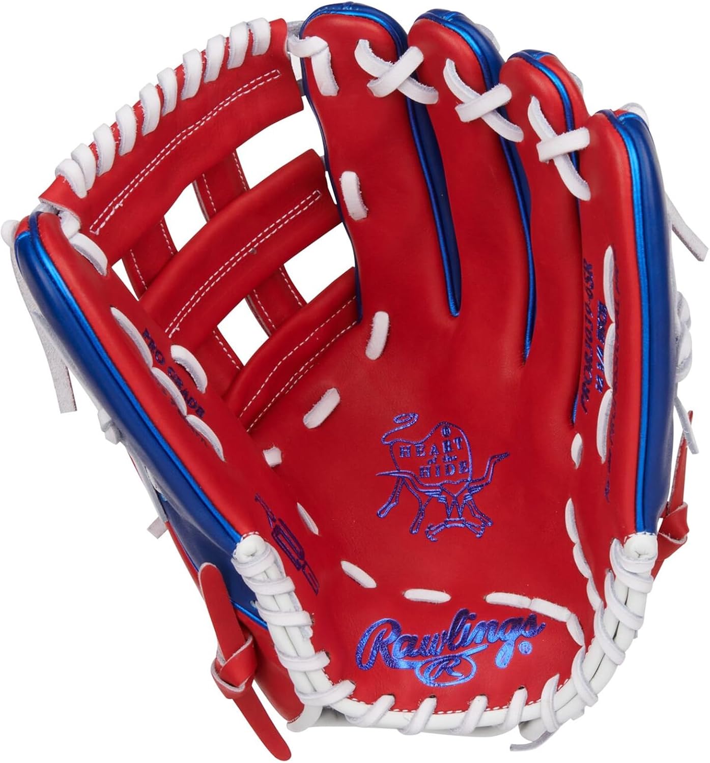 Rawlings Heart of The Hide R303 Outfield Baseball Glove 12.75 Scarlet Royal Right Hand Throw Standard Fit