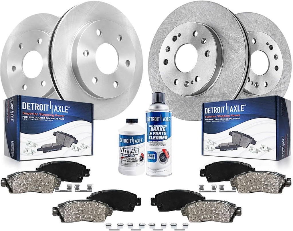 Detroit Axle - Brake Kit for Chevy GMC Silverado Sierra Yukon XL Suburban 1500 Tahoe Avalanche Cadillac Escalade ESV EXT Replacement Disc Brake Rotors Ceramic Brakes Pads Front and Rear