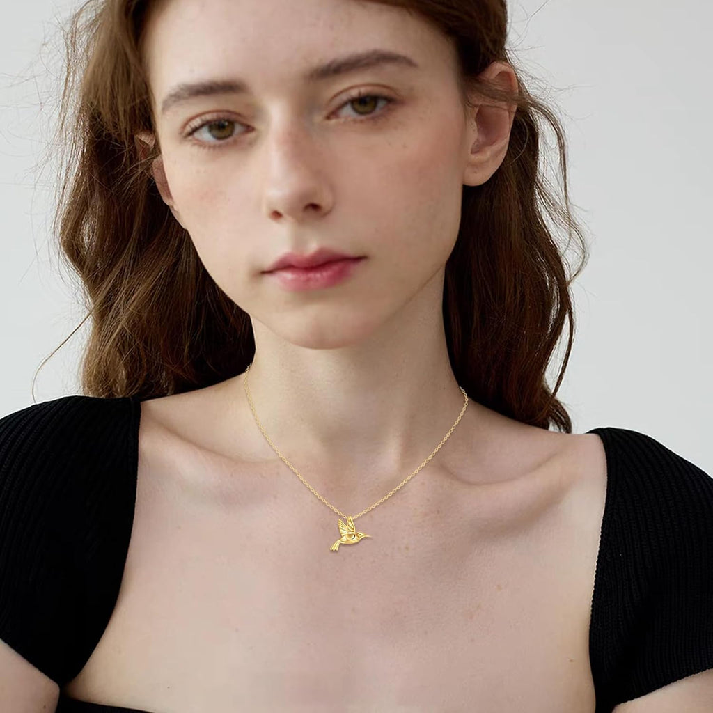 KECHO 14K Gold Red Cardinal/Hummingbird/Ladybug/Dragonfly Necklace Gifts for Women Pendant Memorial Jewelry