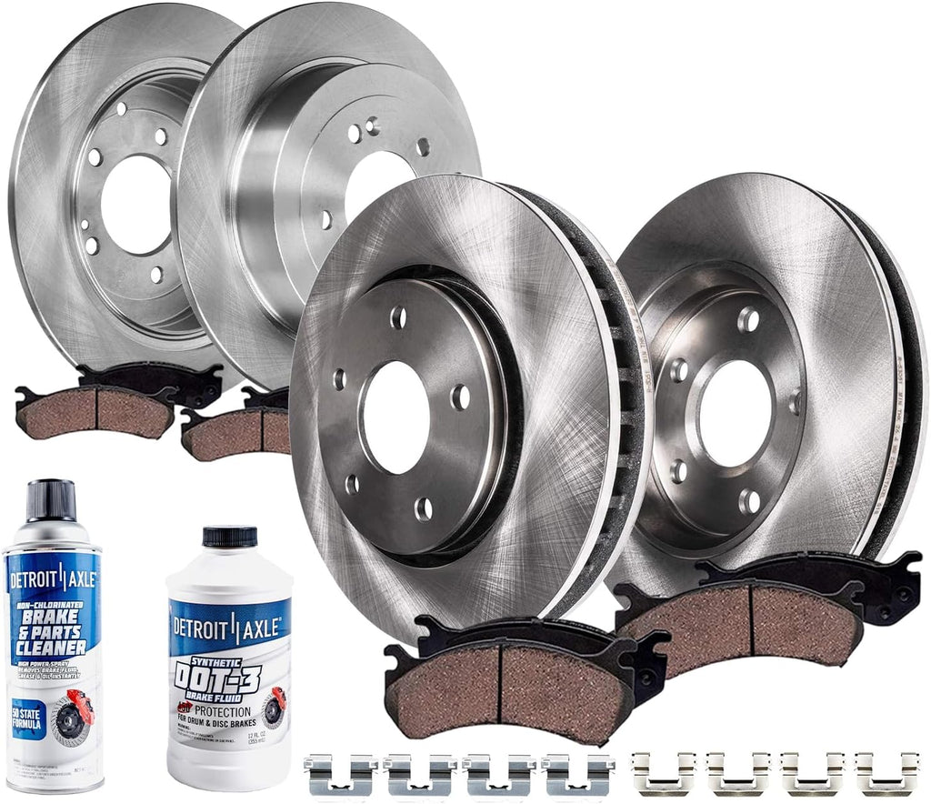 Detroit Axle - 10pc Brake Kit for 2017 2018 2019 2020 2021 2022 Kia Sportage, Disc Brake Rotors Ceramic Brakes Pads with Hardware Replacement : 12.60' inch Front and 11.89' inch Rear Rotor