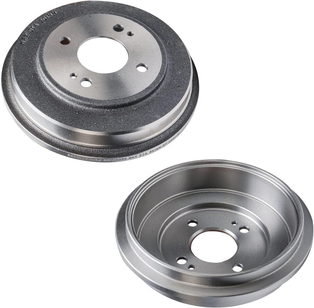 Detroit Axle - Brake Kit for 2009-2013 Honda Fit Front Brake Rotors Ceramic Brakes Pads Rear Brake Drums Brake Shoes 2010 2011 2012 Replacement : 10.32 inch Front Rotors