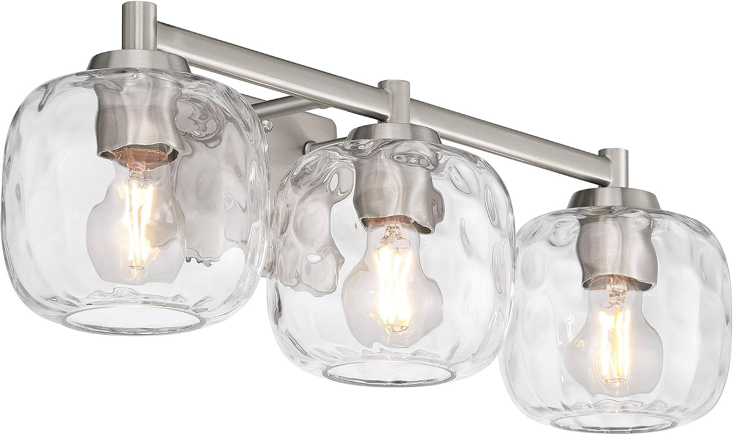 Possini Euro Design Possini Euro Mio 23' W Brushed Nickel Water Glass 3-Light Bath Light