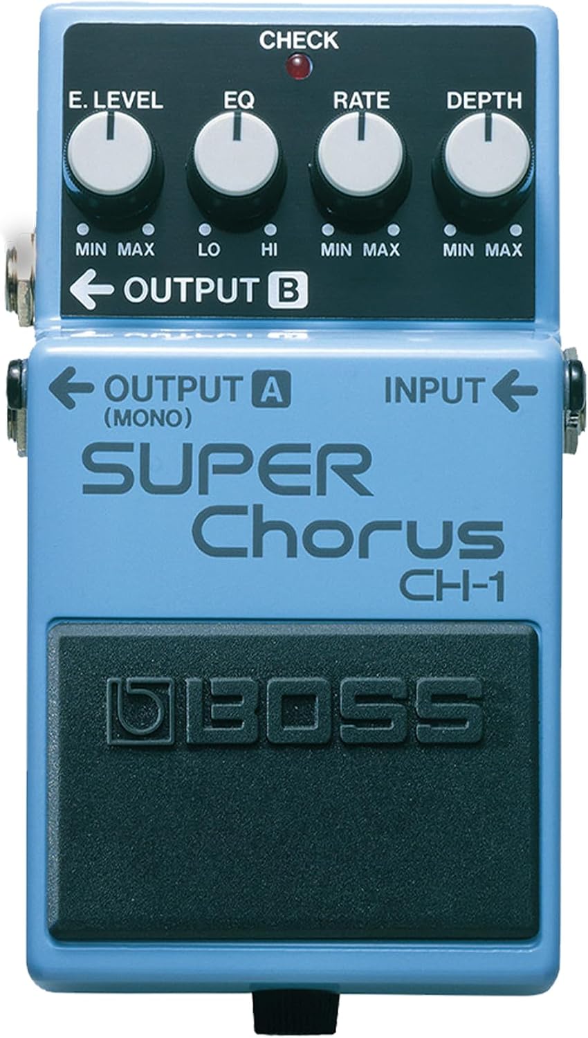 BOSS CH-1 SUPER Chorus | Classic Compact Chorus Effects Pedal | Cystal-Clear Tone for Guitar & Keyboards | Versatile Sound Shaping | Mono & Stereo Connectivity | Easy-to-Use Controls