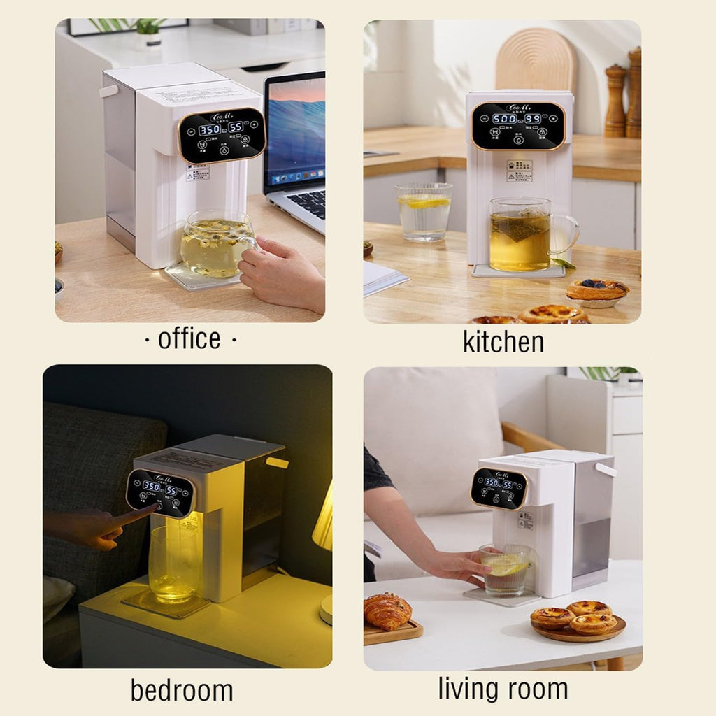 SinSed electric water boiler 热水壶 instant hot water dispenser Portable household small three-second rapid heating dual/single display desktop direct drinking water dispenser white/green(Color:c), Size