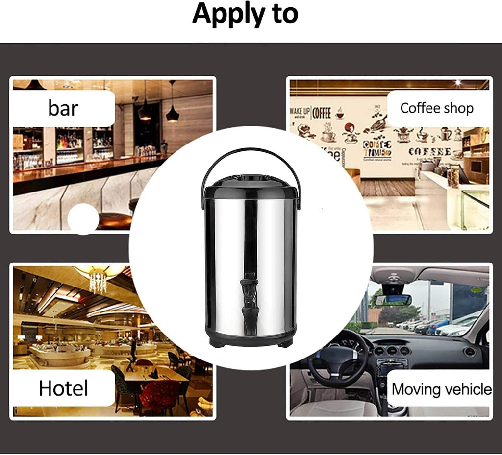 Stainless Steel Catering Boiler, 18L/20L Coffee Hot Water Dispenser-Red and Black, Beverage Commercial Water Dispenser Milk Tea Insulation for Beverage Store Party(Black 20L)