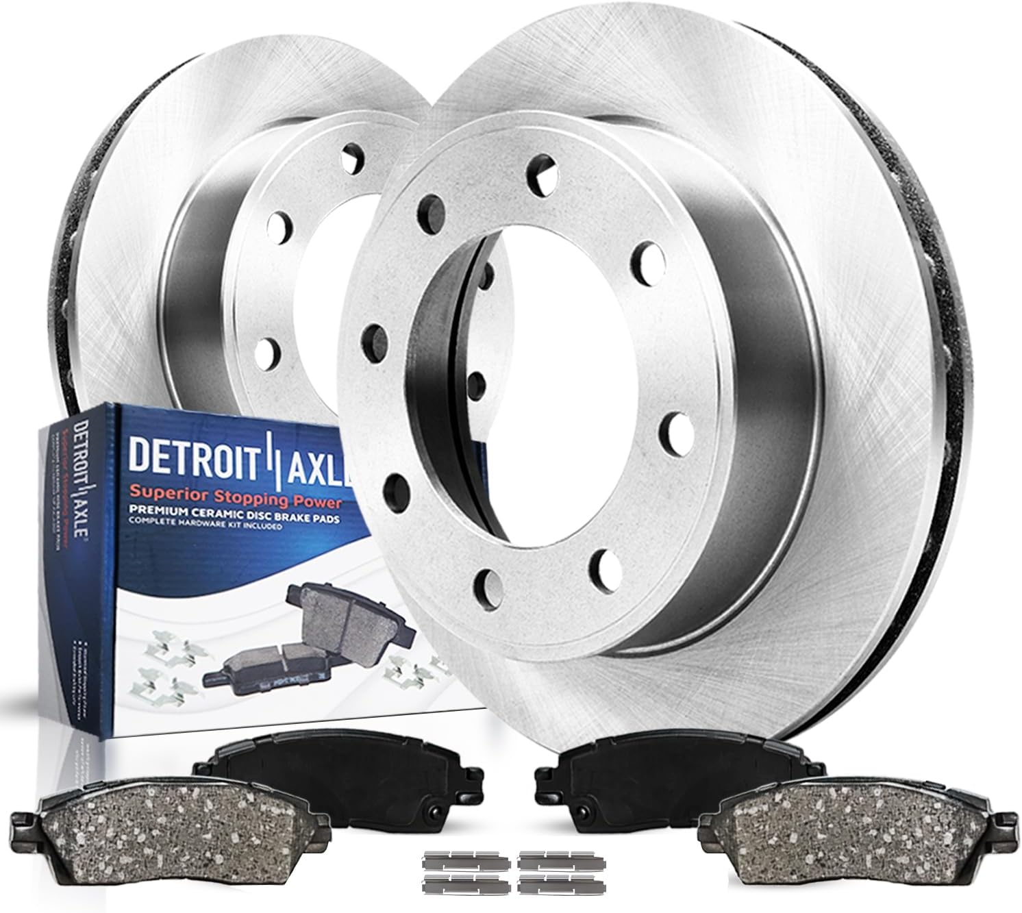 Detroit Axle - Front Brake Kit for 2003-2008 Dodge Ram 2500 3500, 2005-2008 4000, Disc Rotors Ceramic Brakes Pads 2004 2006-07 Replacement: 13.91' Rotor
