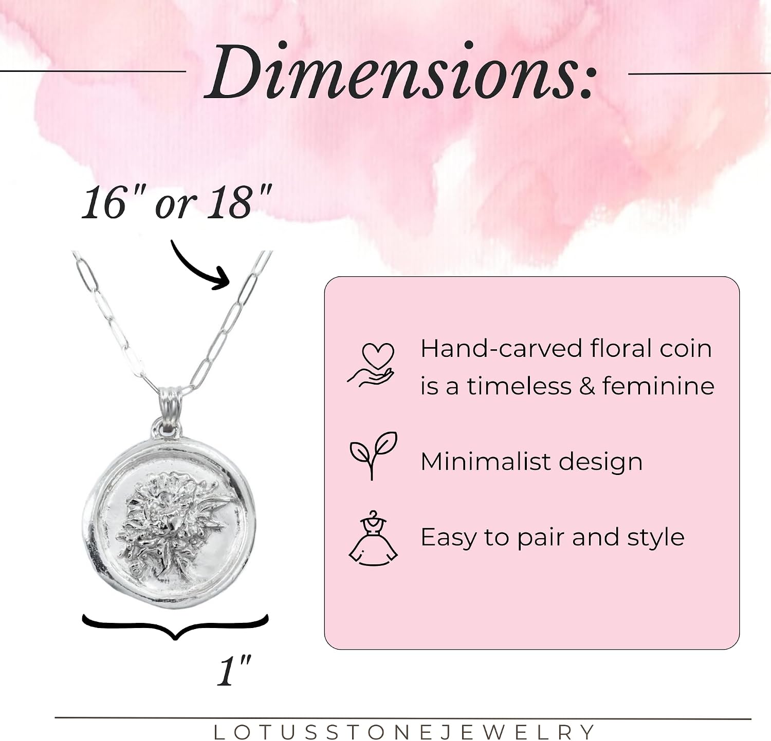 LOTUS STONE JEWELRY 23.5K Gold Vermeil Wax Seal Pendant, Coin Necklace for Women (Gold Vermeil)
