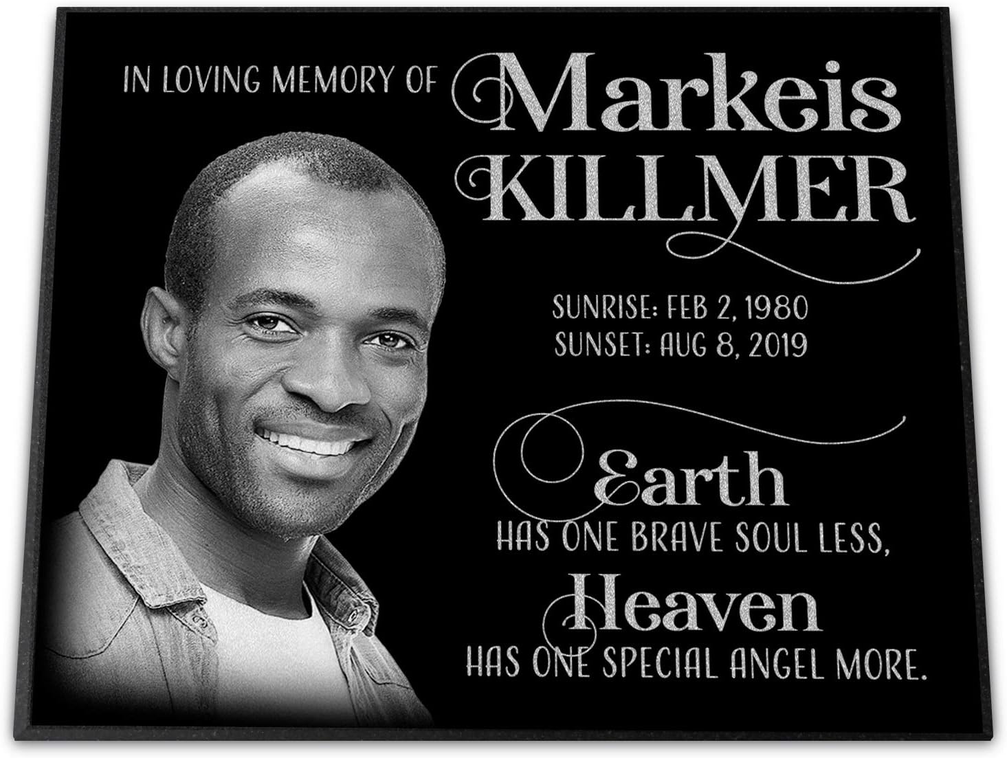 Granite Grave Marker 12x10x1 - Engraved, Personalized w/Photo & Text