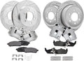 Detroit Axle - 4WD Brake Kit for 2005-2008 Ford F-150 Lincoln Mark LT [6-Lug] Drilled & Slotted Brake Rotors Ceramic Brakes Pads Brake Calipers 2006 2007 Front and Rear Replacement
