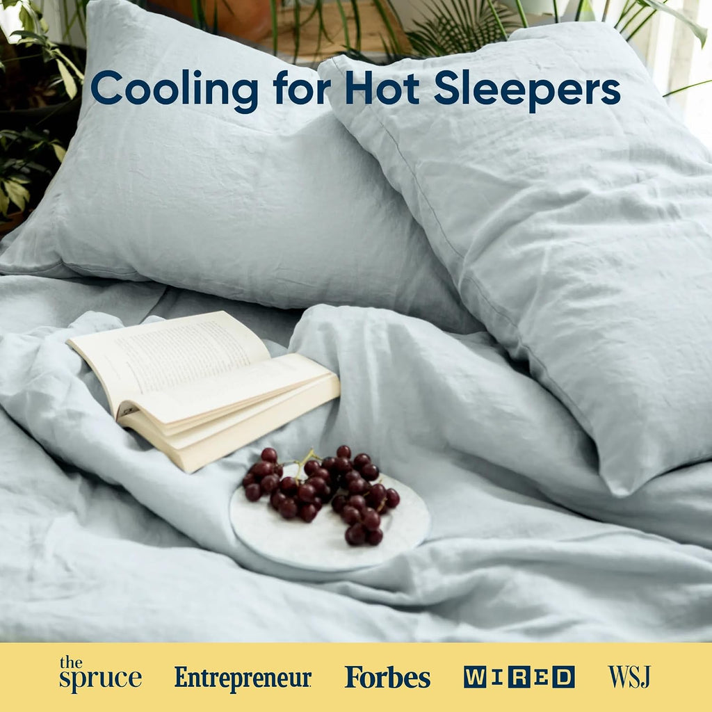 Vesta Premium 100% Bamboo Viscose Duvet Cover, SuperBamboo Cooling for Hot Sleepers, Softer Than Silk, Perfect for Gift Giving, High Thread Count (Azure Blue, Full/Queen)