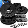 R1 Concepts Front and Rear Brake Kit Fits 2005-2007 Cadillac XLR; 2005-2009 Chevrolet Corvette| Ceramic Pads, Drilled Slotted Rotors| Hardware| 12.8' Front & 12.0' Rear