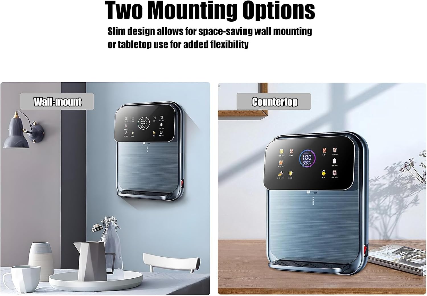 Instant Hot Water Dispenser for Quick Boiling & Dispense, Precise Temperature Control, 5 Temperatures & 5 Water Volume, with Touchscreen & Child Lock for Home(White)