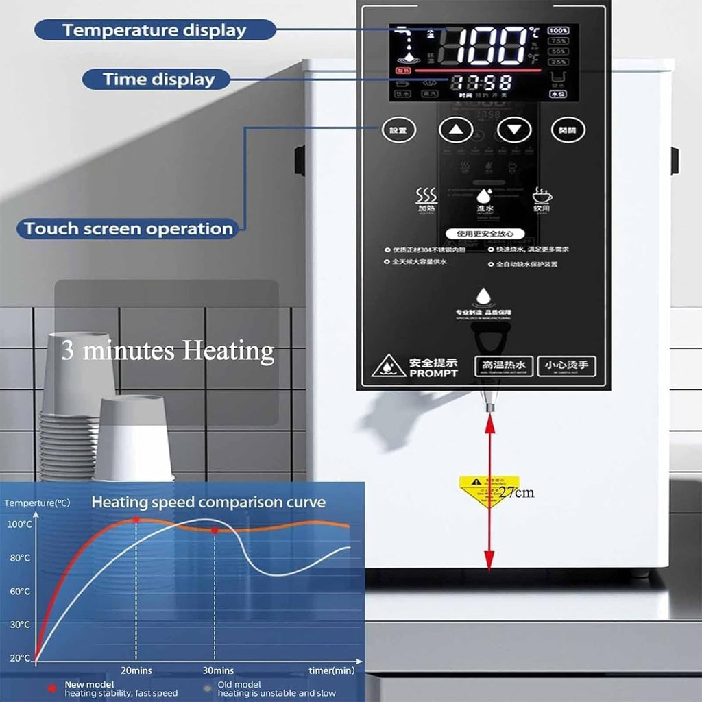 3000W Commercial Water Heater,Professional Electric Hot Water Dispenser, with Touchscreen/Built-in Water Purifier (50L)