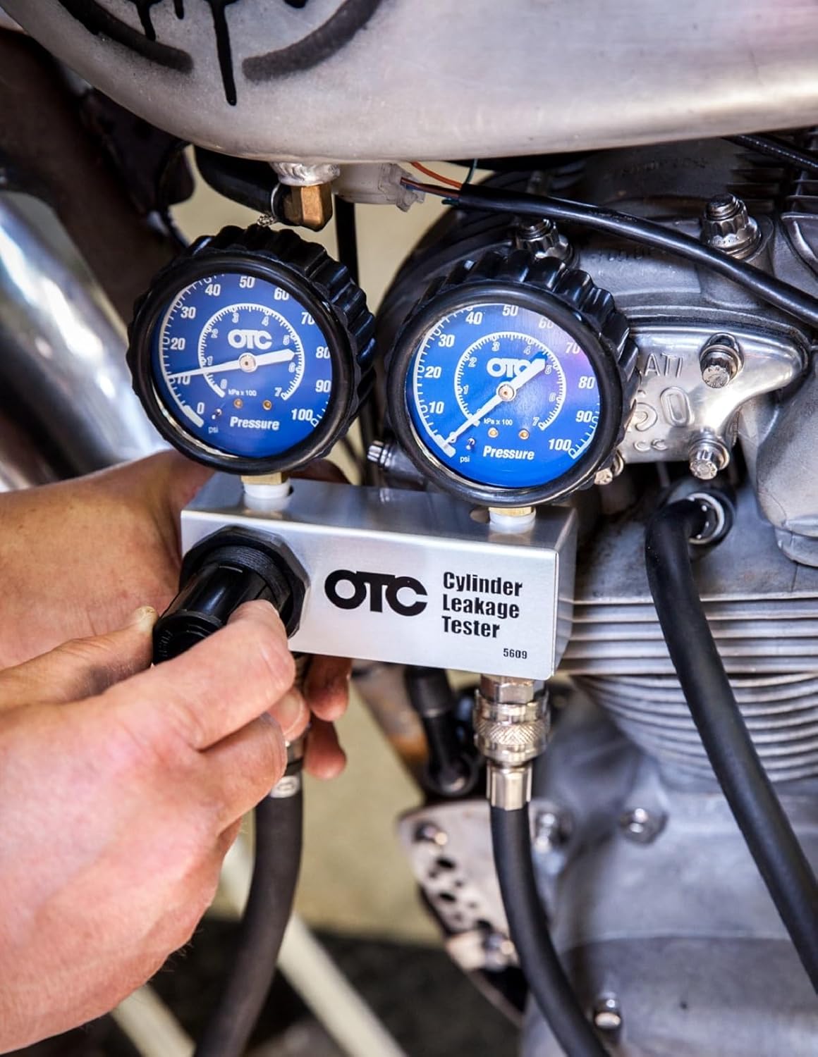 OTC 5609 Cylinder Leakage Tester Kit - Quickly Diagnose Internal Engine Problems like Bad Rings, Valves, and Leaking Head Gaskets