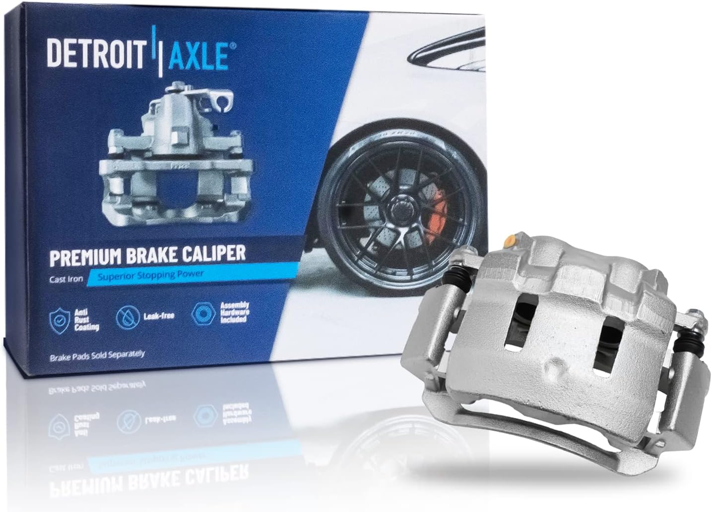 Detroit Axle - 4WD Front Brake Kit for Ford 00-05 Excursion 99-04 F-250 F-350 Super Duty Drilled Slotted Brake Rotors Brake Caliper Ceramic Brakes Pads Replacement [13.03 inch Rotors]
