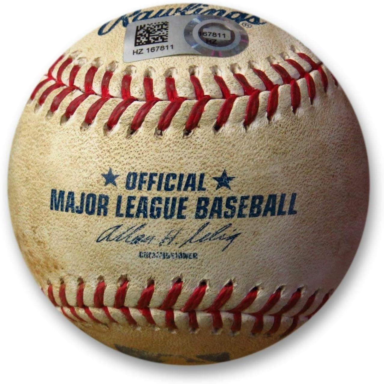 Hyun-Jin Ryu Game Used Baseball 7/2/14 - Pitch to Cabrera Dodgers HZ167811 - MLB Game Used Baseballs
