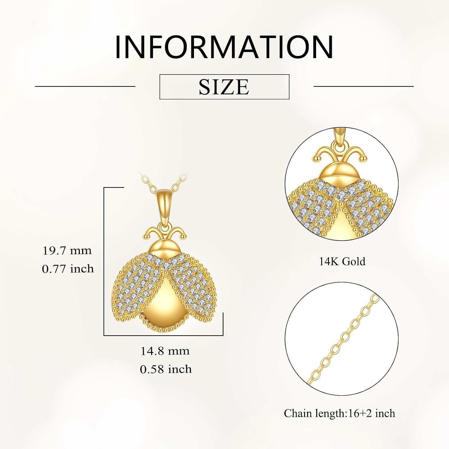 DOVRAN Real Solid Gold Birthstone Butterfly/Dragonfly/Bee/Hummingbird Necklace for Women Yellow Gold Animal Pendant for Christmas Dainty Jewelry Birthday Gifts for Mom Wife