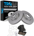 TRQ Front Brake Pad and Rotor Set Ceramic G Coated Vented Rotors Compatible with 2007-2017 Lexus LS460