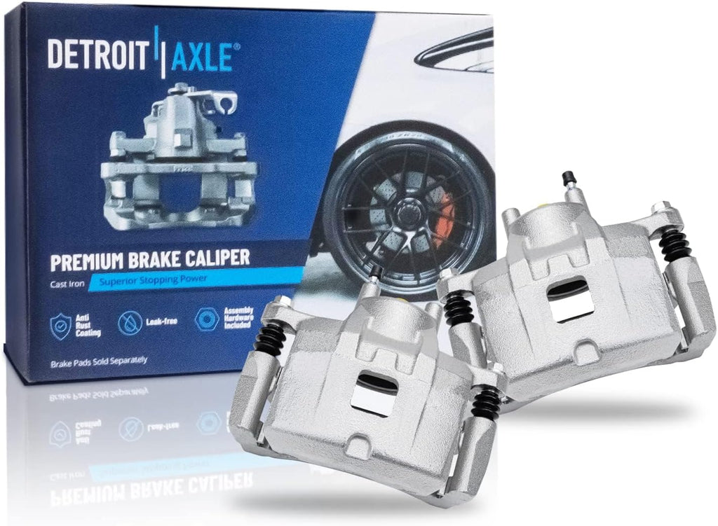 Detroit Axle - 14pc Brake Kit for 07-16 Jeep Patriot 07-17 Compass 08-14 Dodge Avenger 11-14 Chrysler 200, Brake Rotors Brakes Calipers Ceramic Brakes Pads: 11.57' inch Front & 10.31' inch Rear Rotor