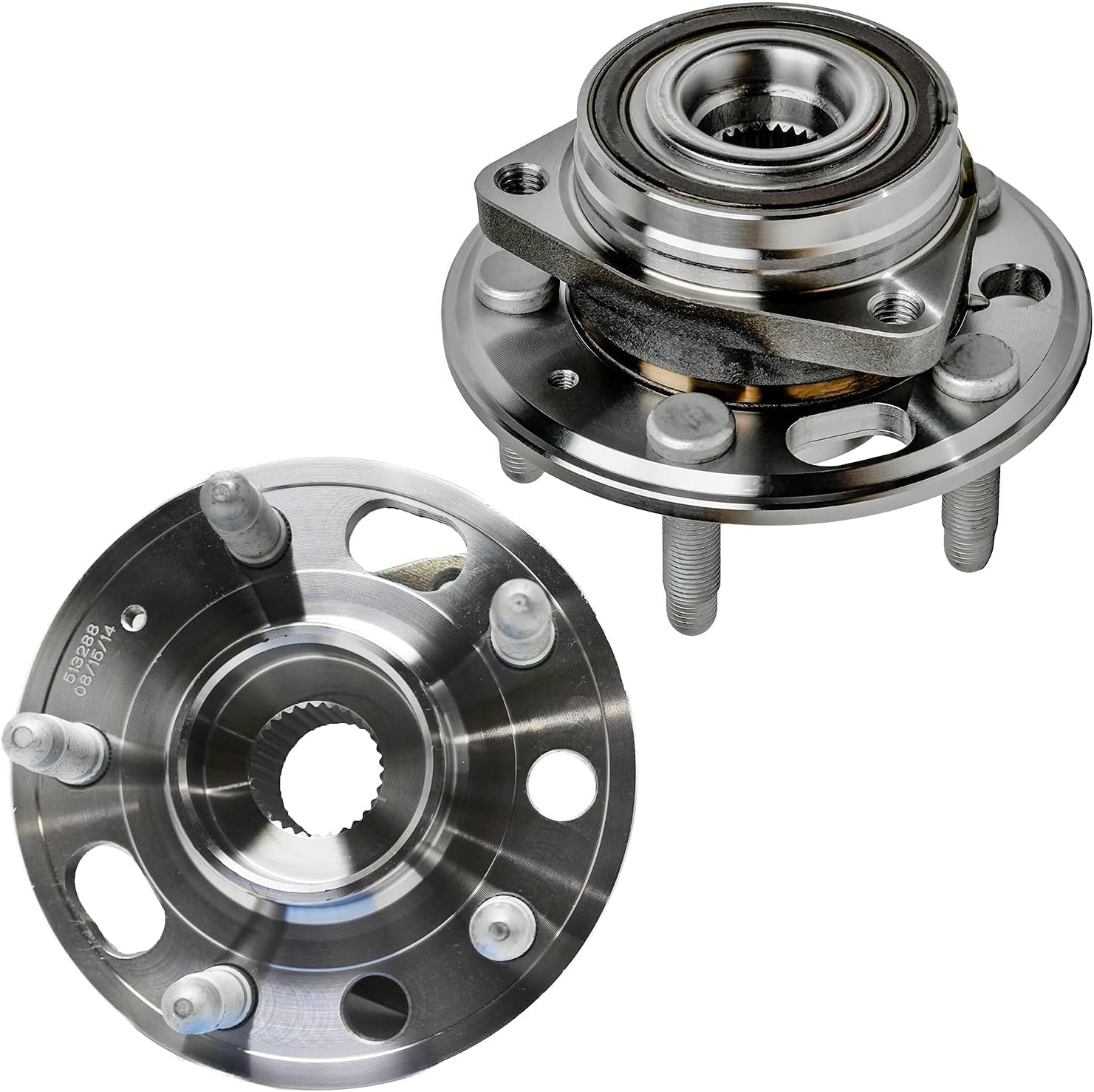 Detroit Axle - Brake Kit for 10-17 Chevy Equinox GMC Terrain, Front and Rear Drilled & Slotted Brake Rotors Ceramic Brake Pads Wheel Bearing Hubs 2010 2011 2012 2013 2014 2015 2016 2017 Replacement