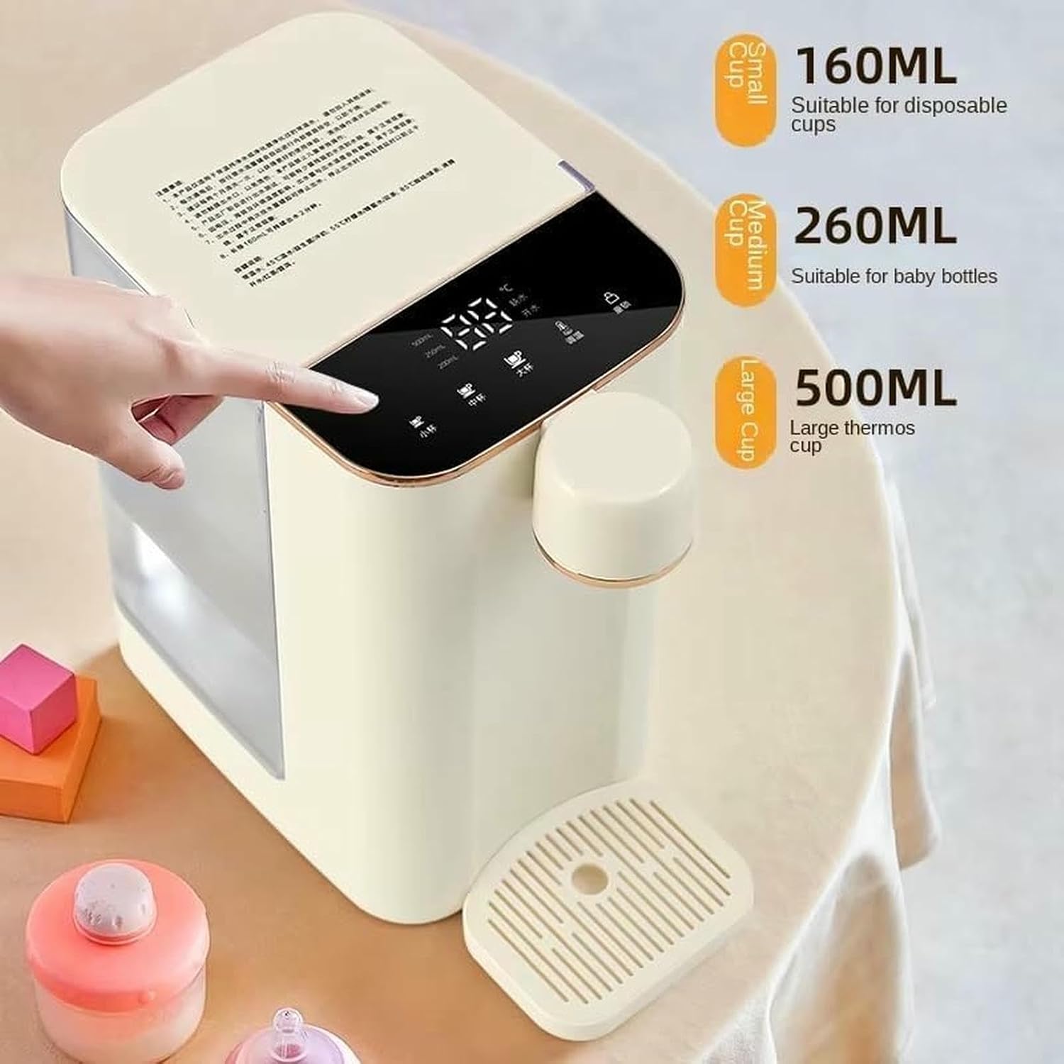 Hot Water Dispenser, 3 Second Rapid Heating, Adjustable 5 Temperatures, 3 L Large Capacity Electric Hot Water Kettle, for Home and Office