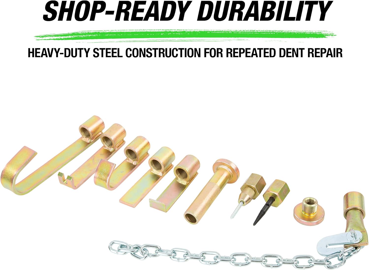 OEMTOOLS 25922 Dent Puller Kit, 10-Piece Drop Forged Steel Dent Removal Kit For Cars, Includes 10 lb. Slide Hammer, Hooks, Drivers, Fasteners, And Tools