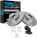 TRQ Front Brake Pad and Rotor Set Ceramic G Coated Vented Rotors Compatible with 2013 Scion iQ