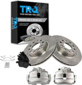 TRQ Front Brake Pad and Rotor Set Ceramic Calipers Compatible with 2013 Volkswagen GTI 2011 Jetta