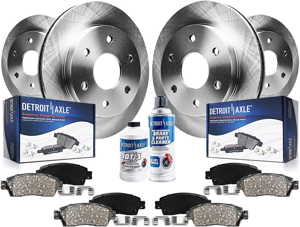 Detroit Axle - Brake Kit for Ford 2015 2016 2017 F-150 [Electronic Parking Brakes], Disc Brake Rotors Ceramic Brakes Pads with Hardware Replacement : 13.78' inch Front and 13.23' inch Rear Rotor