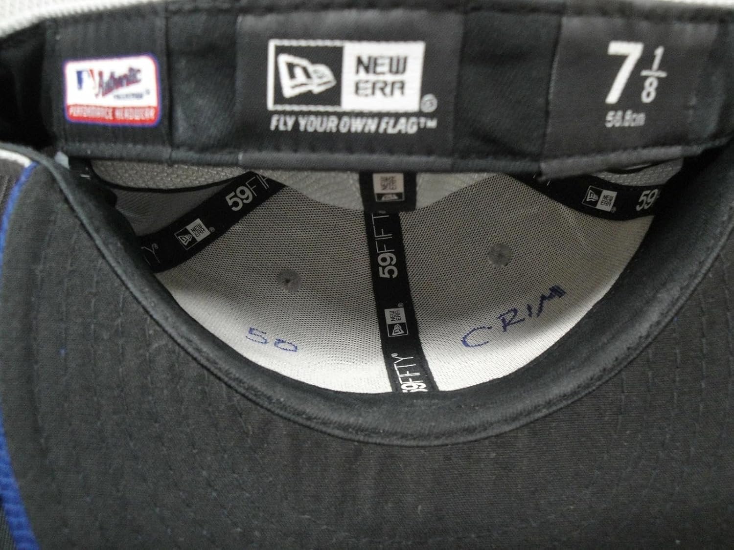 #50 Crim Los Angeles Dodgers Team issued Game Used Baseball Cap Hat 7 1/8 - Game Used MLB Hats