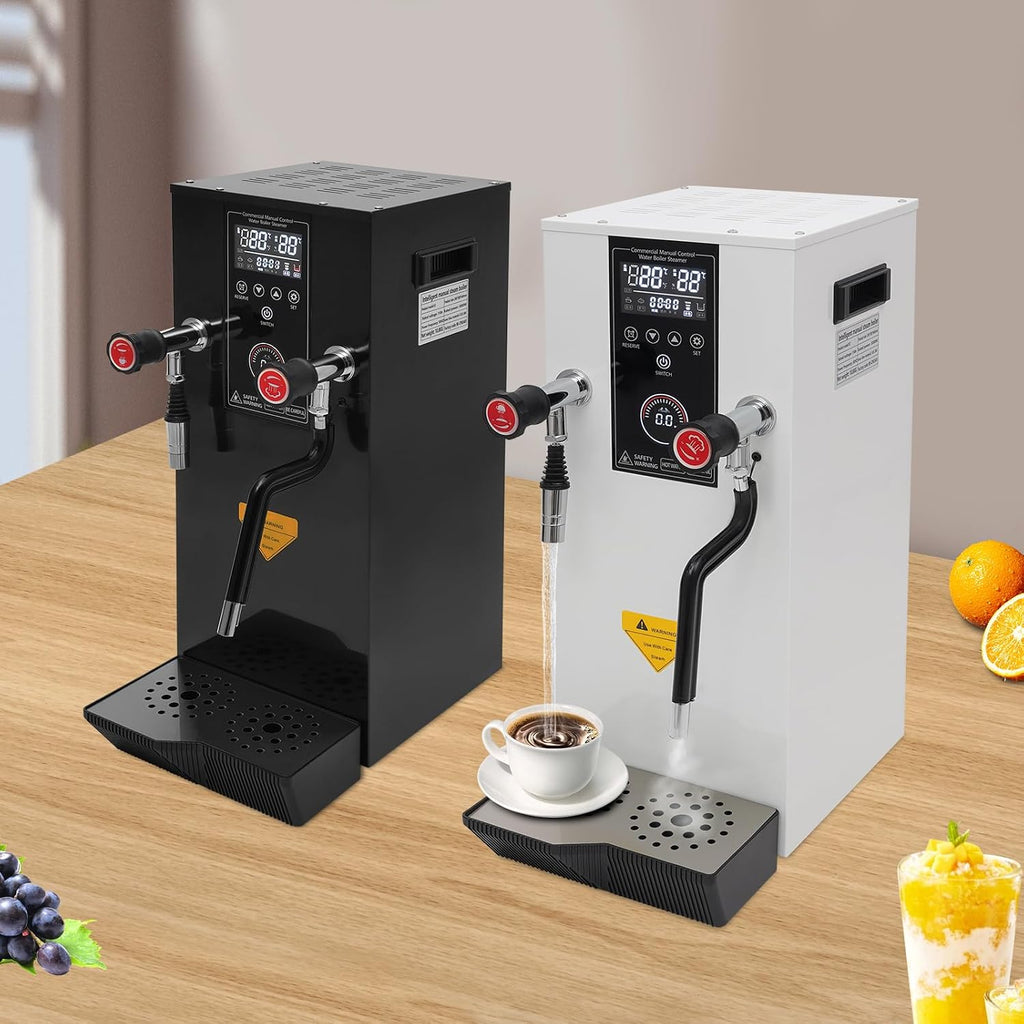 Step-Heating Commercial Hot Water Dispenser, 3000W Fast Water Boiler with 12L Automatic Steam Boiling Water Boiler 304 Stainless Steel Hot Water Dispenser for Restaurants Homes and Offices