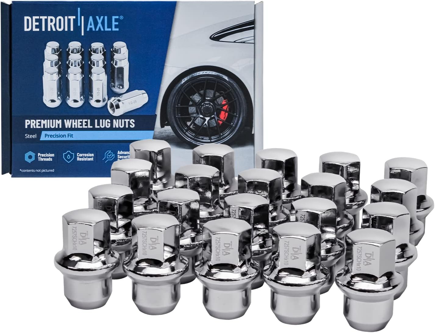 Detroit Axle - Brake Kit for 2012 Chrysler Town & Country Dodge Grand Caravan Drilled Slotted Brake Rotors Brakes Pads Wheel Lug Nuts Replacement : 12.99 inch Front & 12.91 inch Rear Rotors