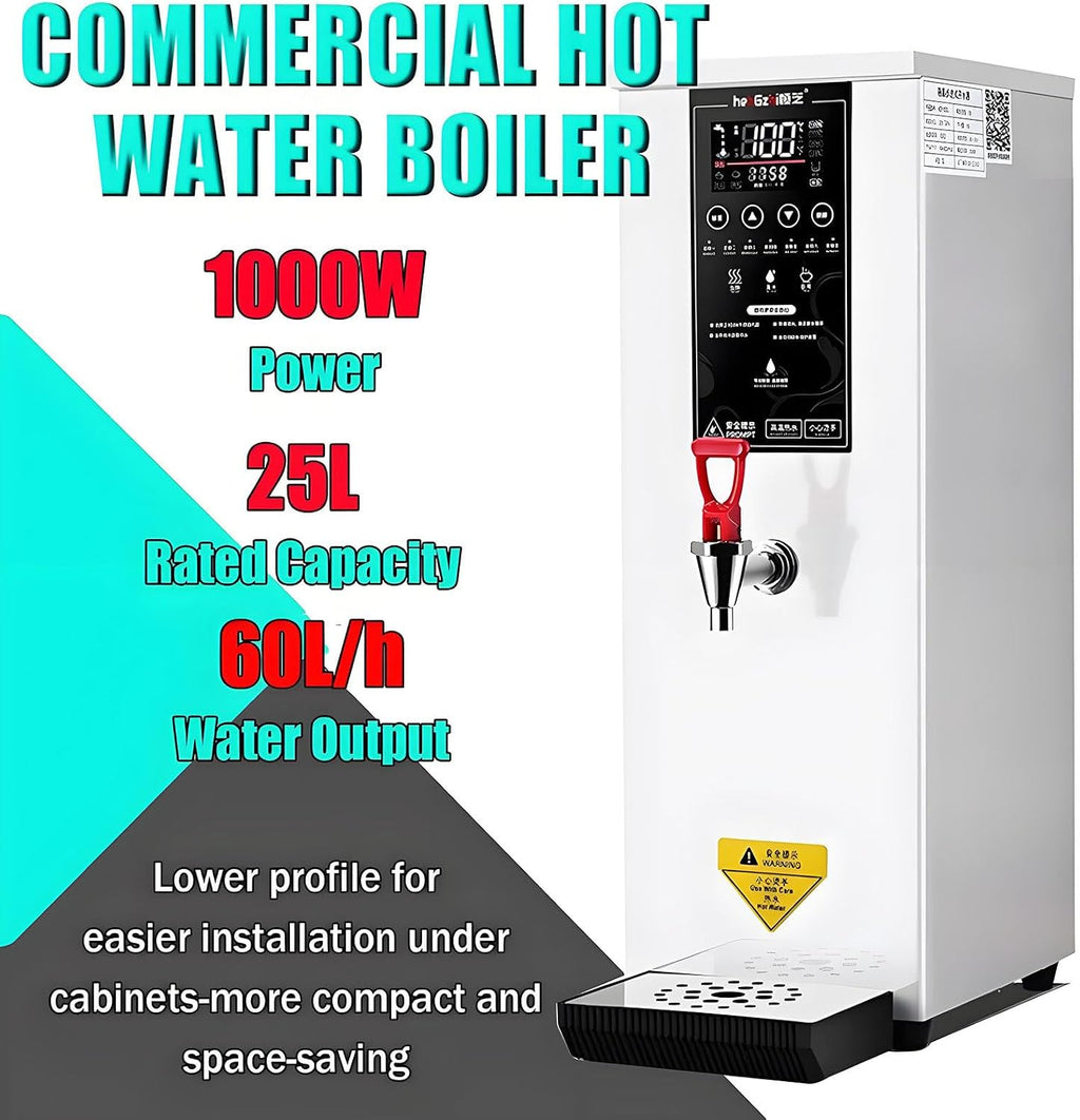 Professional Commercial Electric Hot Water Dispenser with LCD Touchscreen & 86-212℉ Adjustable Temperature- Instant Hot Water Machine for Restaurants, Cafes, and Offices White