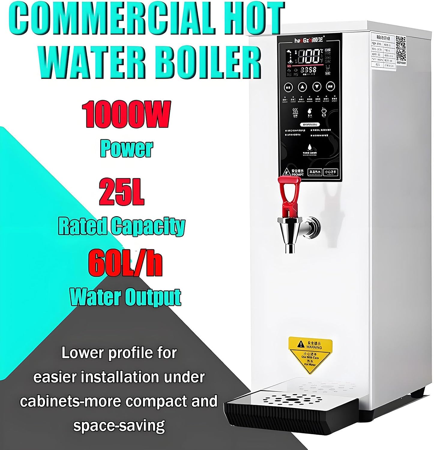 Commercial Milk Frother - Multi-Functional Milk Steamer Machine Hot Water Dispenser Beverage Heater with LED Display Panel for Latte Cappuccino Coffee Milk Tea Foam Hotel White
