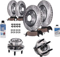 Detroit Axle - Brake Kit for 13-19 Ford Taurus Police Interceptor Sedan 14-18 Special Service Police Sedan, Wheel Bearing Hubs Drilled Brake Rotors Ceramic Brake Pads Replacement