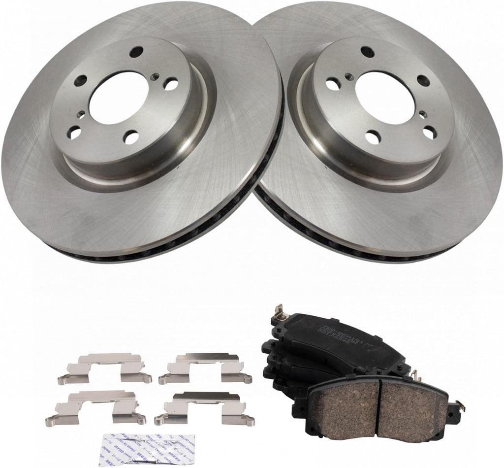 TRQ Front Brake Pad and Rotor Set Ceramic Vented Rotors Compatible with 2017-2019 Subaru Impreza
