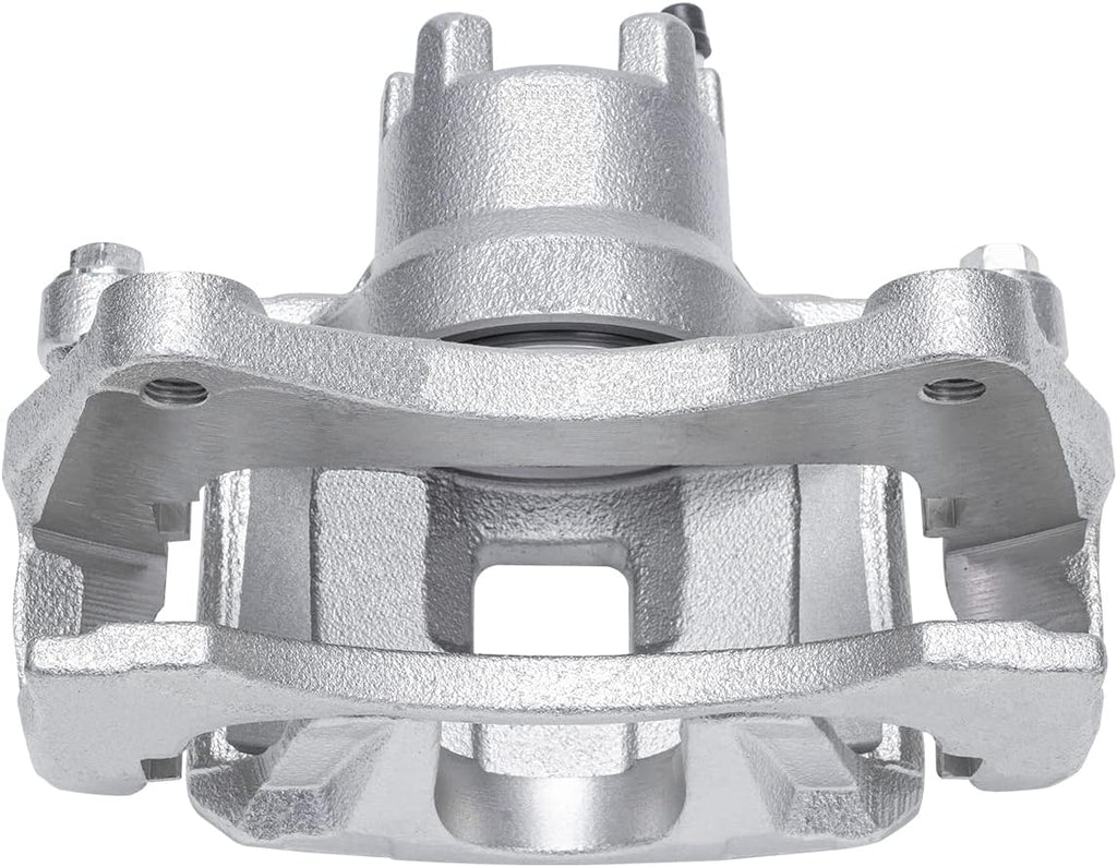 Detroit Axle - Front Brake Kit for Chrysler 200 Sebring Dodge Caliber Avenger Jeep Patriot Compass Drilled & Slotted Brake Rotors Ceramic Brake Pads Brake Calipers Replacement [11.57 inch Rotors]