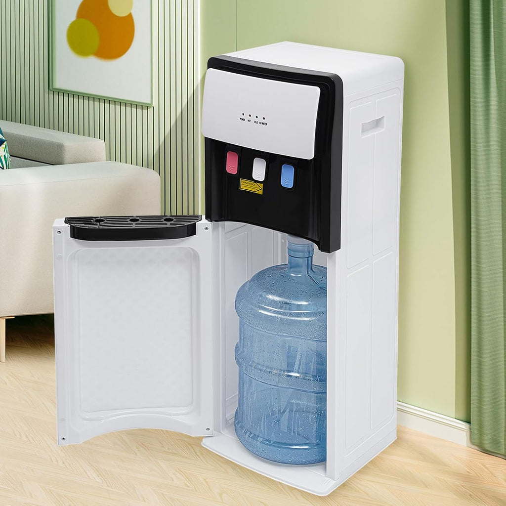 Bottom Loading Water Cooler Dispenser, Hot & Cold Water Cooler Countertop Electric Hot and Cold Water Dispenser with 3 Temperature Settings for Home, Office, Commercial (White)