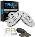TRQ Front Brake Pad and Rotor Set Ceramic G Coated Vented Rotors Compatible with 2014-2016 Acura MDX