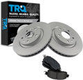 TRQ Front Brake Pad and Rotor Set Ceramic G Coated Vented Rotors Compatible with 2014-2017 Nissan LEAF