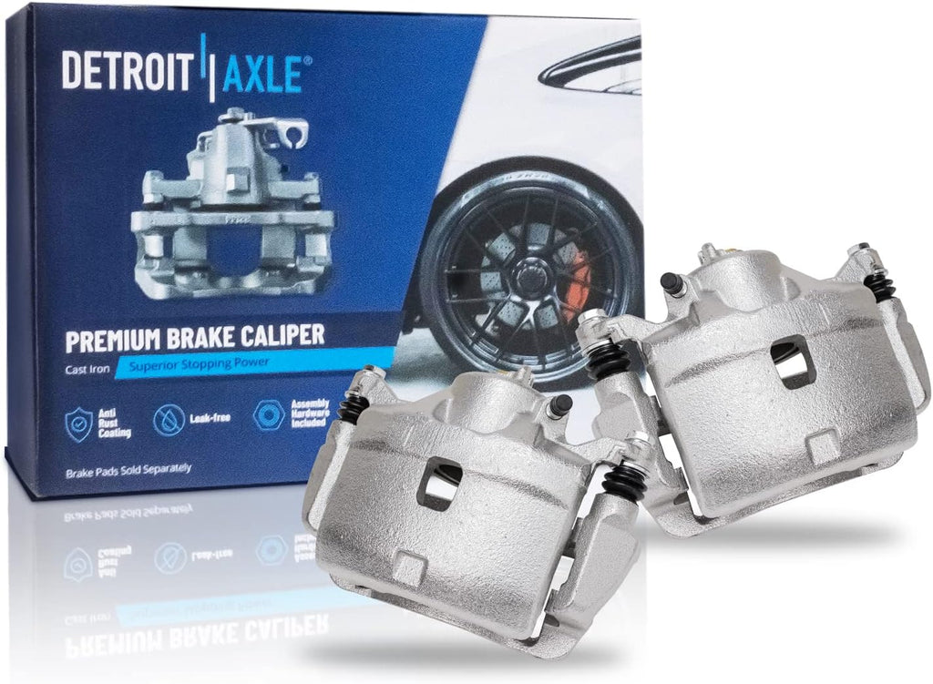 Detroit Axle - Brake Kit for 03-11 Honda Element, Front and Rear 11.10 inch Drilled & Slotted Brake Rotors Ceramic Pads Disc Brakes Calipers 2003 2004 2005 2006 2007 2008 2009 2010 2011 Replacement