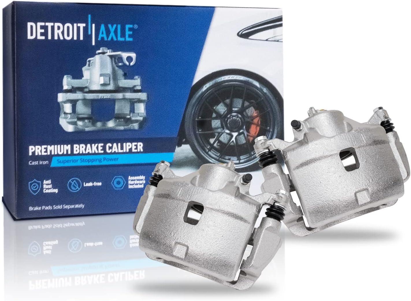 Detroit Axle - Brake Kit for 03-11 Honda Element, Front and Rear 11.10 inch Drilled & Slotted Brake Rotors Ceramic Pads Disc Brakes Calipers 2003 2004 2005 2006 2007 2008 2009 2010 2011 Replacement